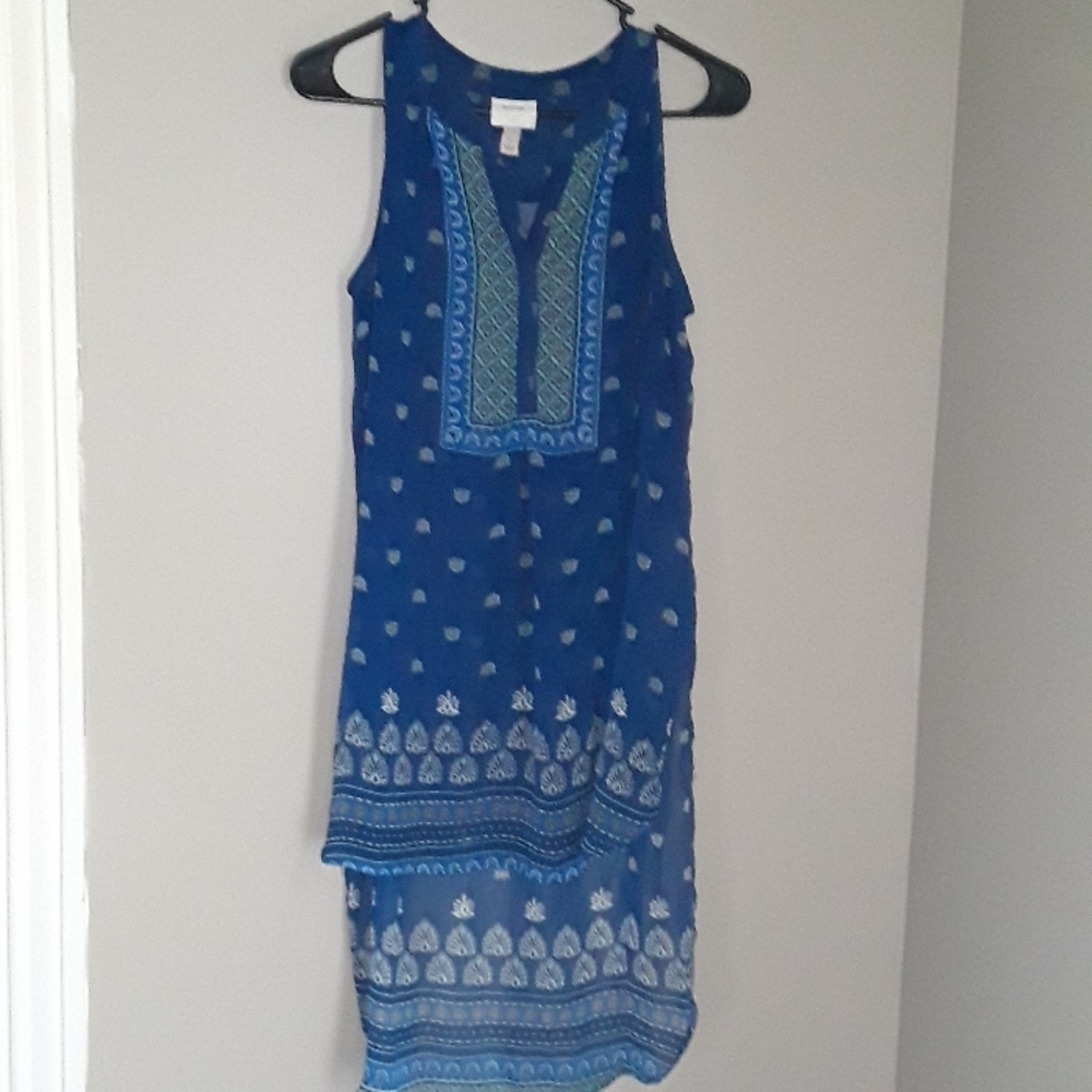 Knox Rose Sheer High Low Boho Tank Top